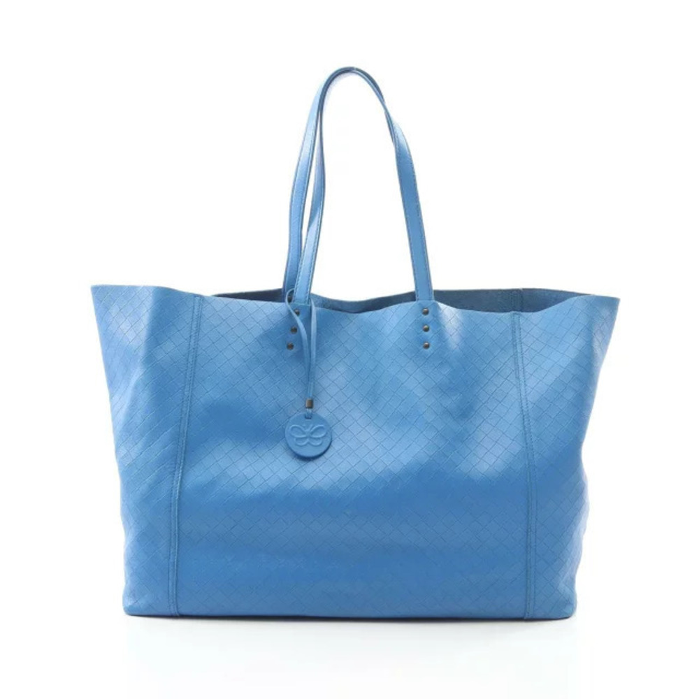 Bottega Veneta Intrecciato Mirage Papillon Tote Bag Leather Blue
